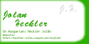 jolan heckler business card